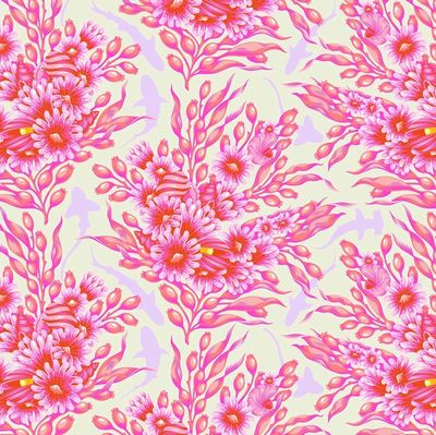 Tula Pink Floral Reef - Shadow Sharks Delphine