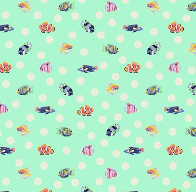 Tula Pink Floral Reef - School Crossing Seafoam