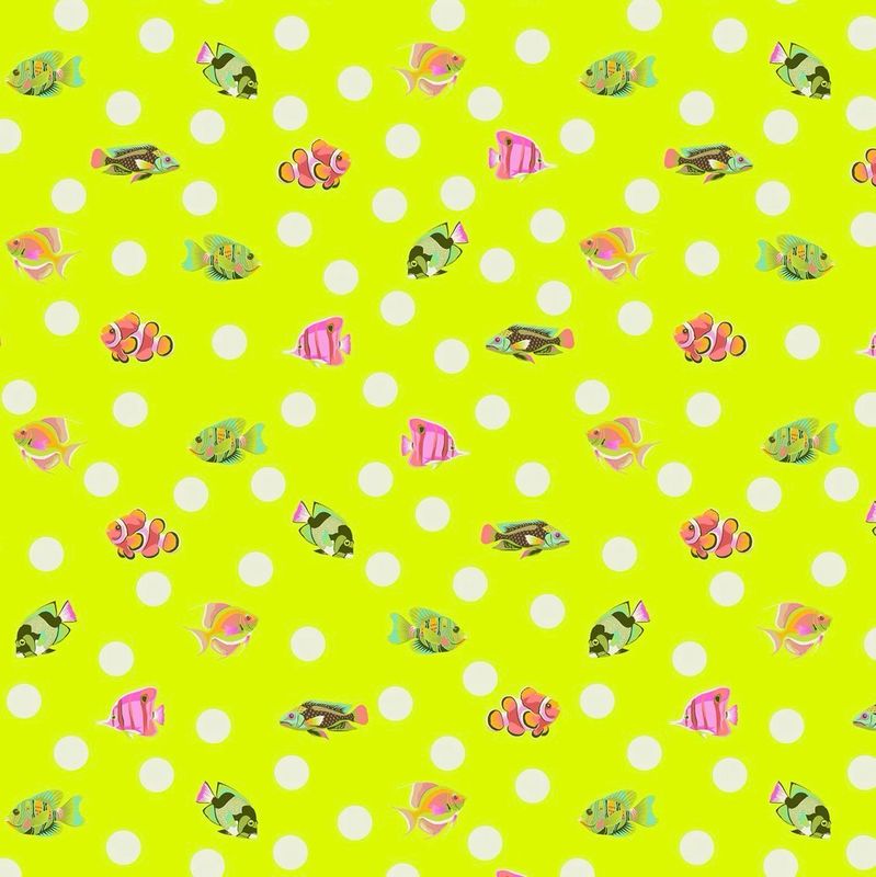 Tula Pink Floral Reef - School Crossing Seagrass