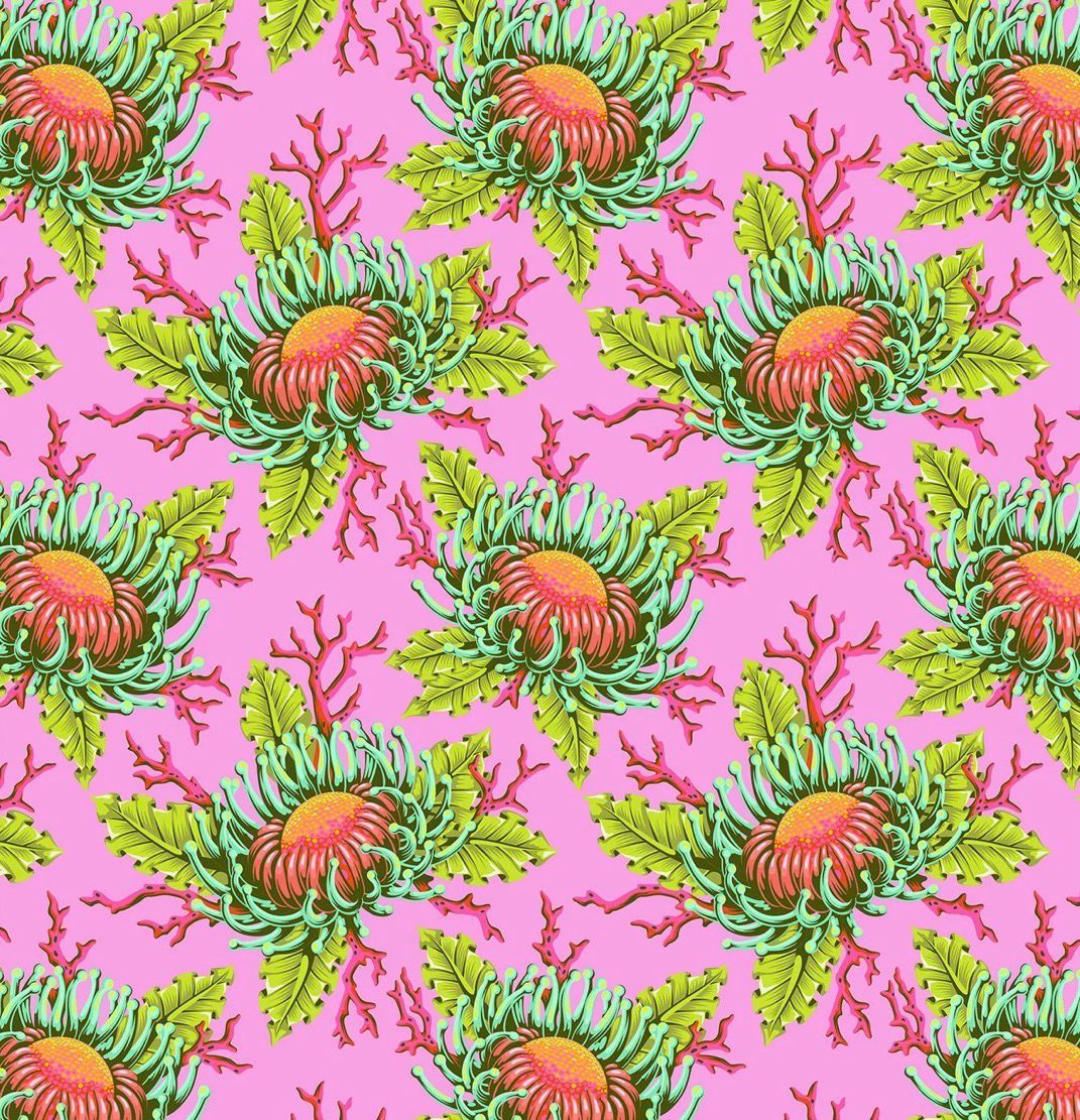 Tula Pink Floral Reef - Friends & Anemones Coralline