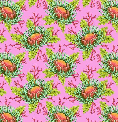 Tula Pink Floral Reef - Friends & Anemones Coralline