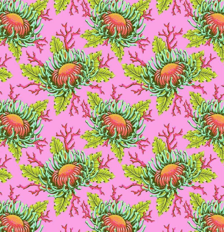 Tula Pink Floral Reef - Friends & Anemones Coralline