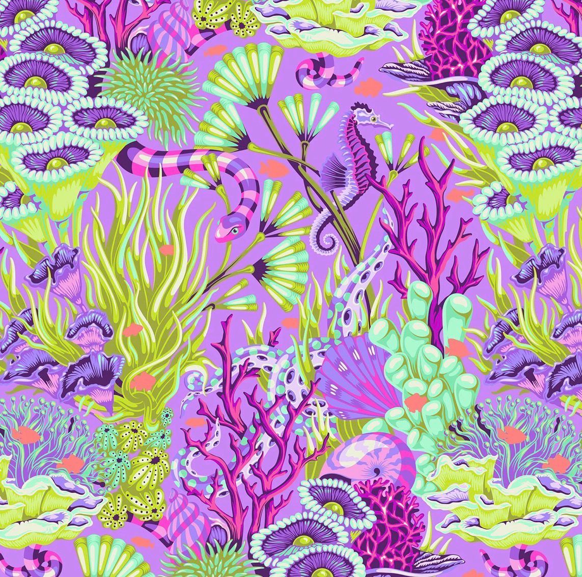 Tula Pink Floral Reef - Reef What You Sew Ultraviolet