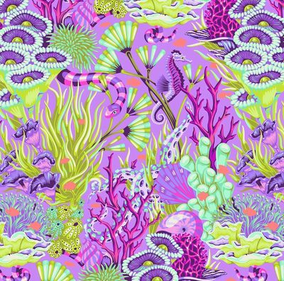 Tula Pink Floral Reef - Reef What You Sew Ultraviolet