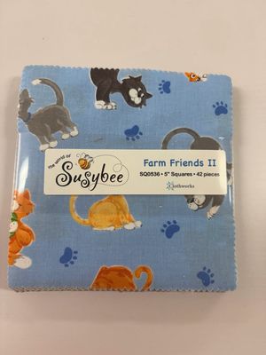 Susybee - Farm Friends 5” Charm Squares