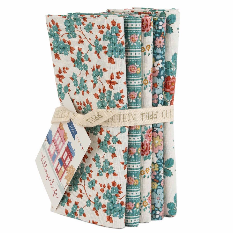 Tilda - Village Life - Teal FQ Bundle