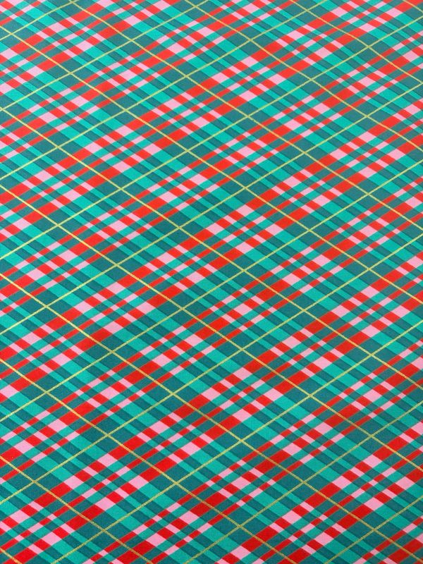 Holly Jolly - Plaid Metallic Green