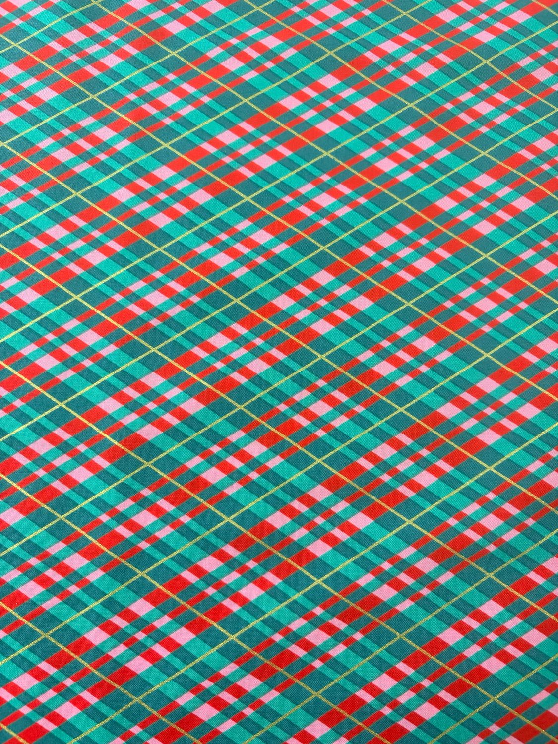 Holly Jolly - Plaid Metallic Green