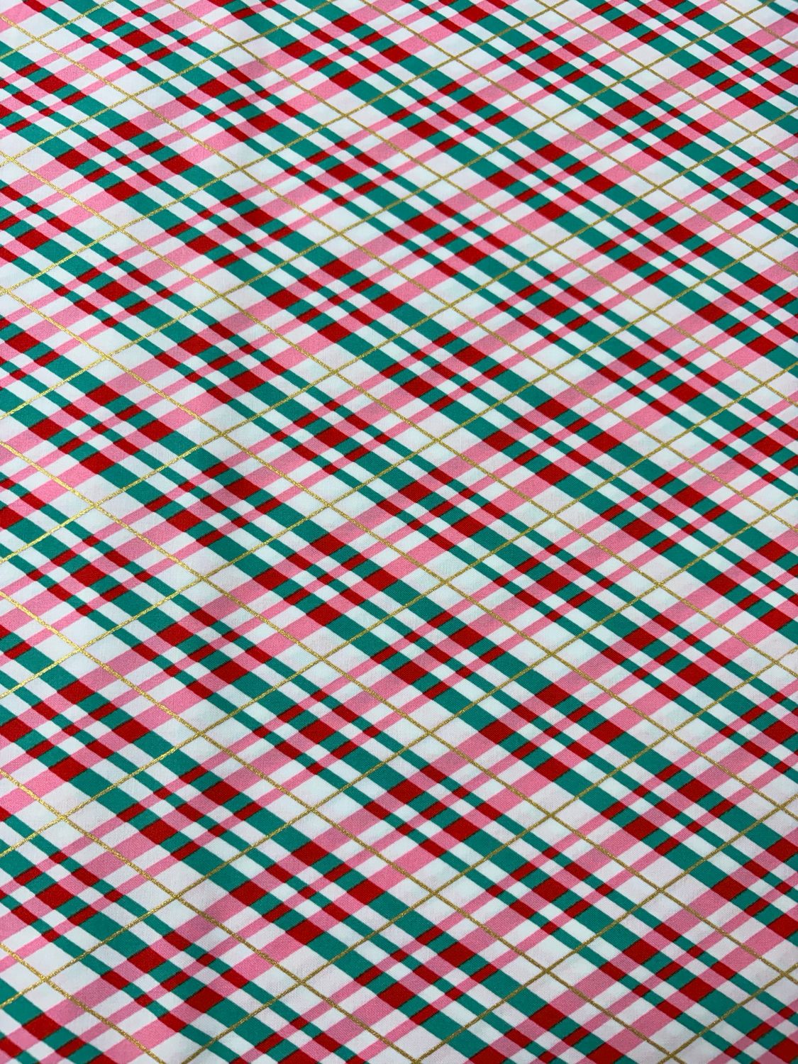 Holly Jolly - Plaid Metallic Pink