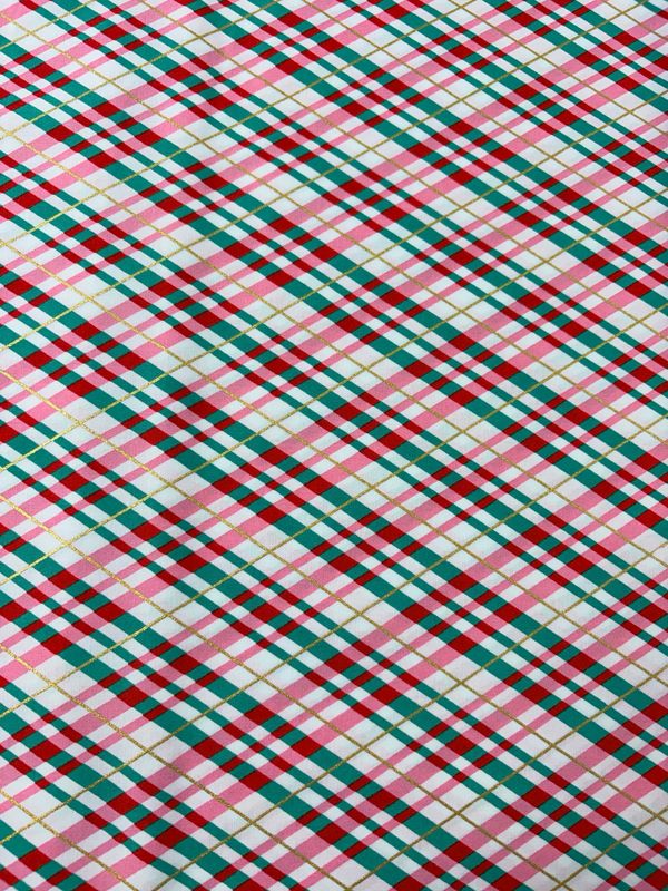 Holly Jolly - Plaid Metallic Pink