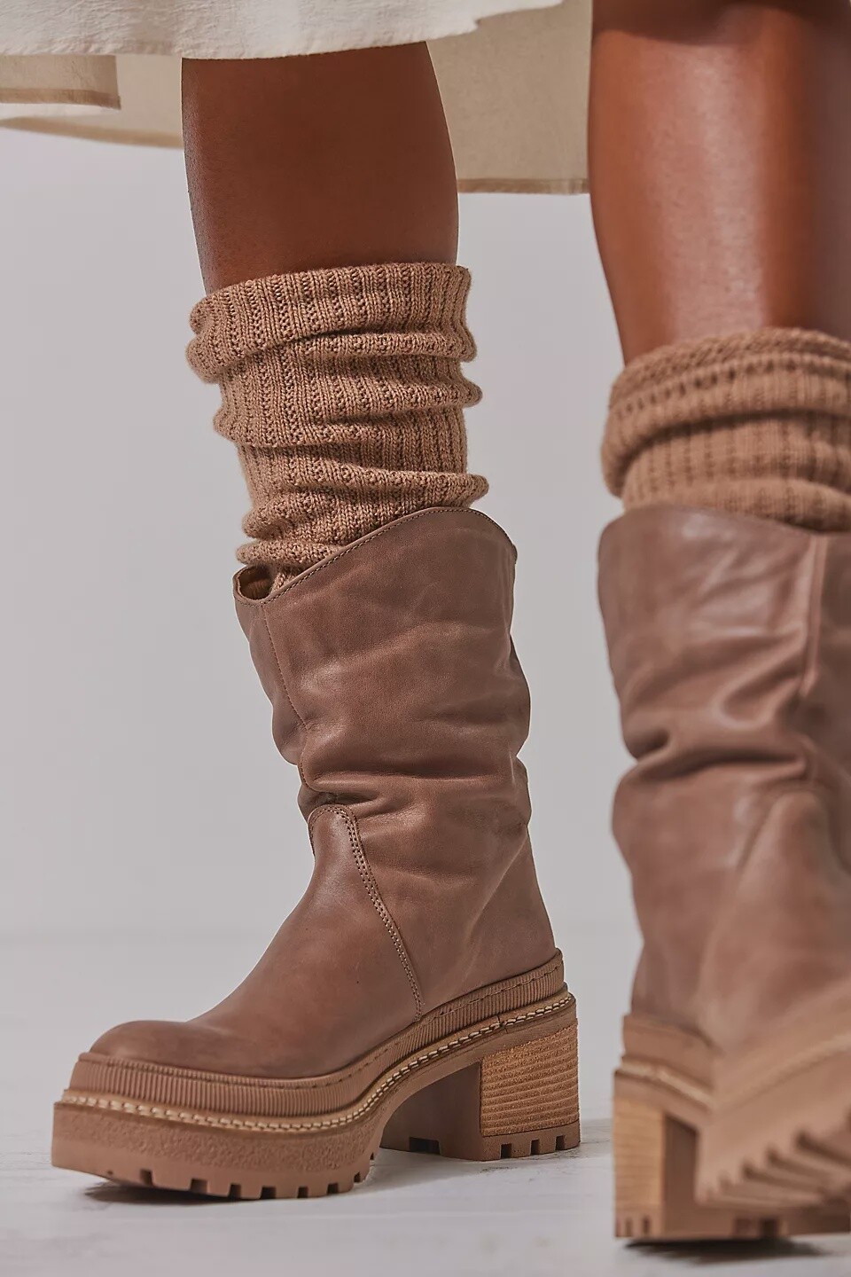Mel Slouch Boot, Color: Hazelnut Leather, Size: 8