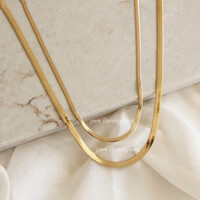 Herringbone Chain Necklace, Color: Gold, Size: 5mm
