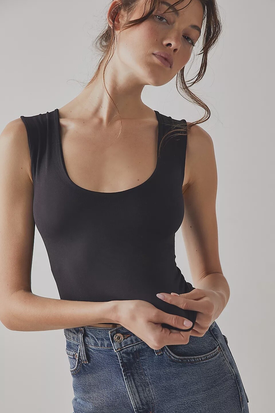 Clean Lines Muscle Cami, Size: XS/S, Color: Black