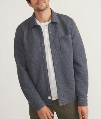 Corbet Quilted Overshirt, Color: Navy Heather/Oatmeal, Size: M