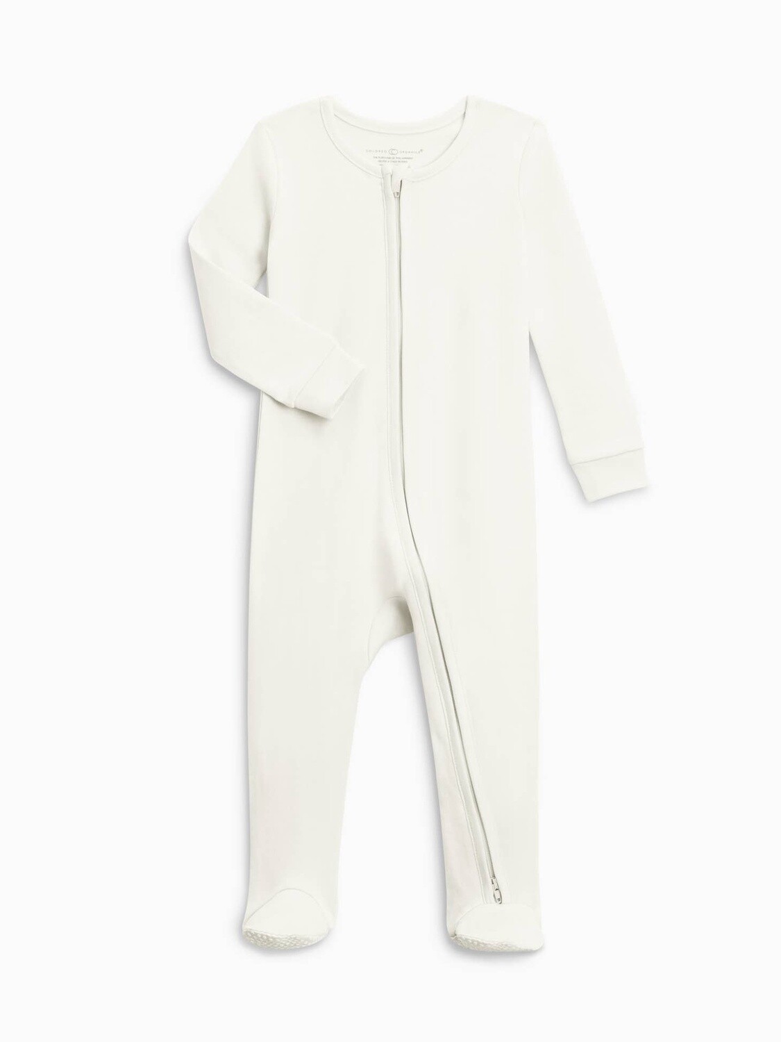 Organic Baby Peyton Footed Sleeper, Color: Ivory, Size: NB