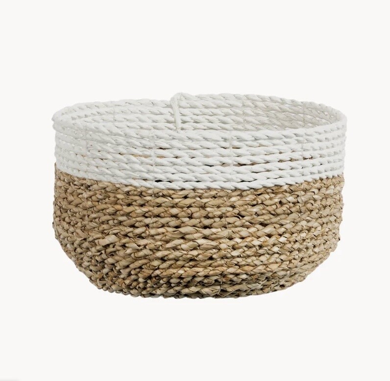 Bowl Baskets, Color: White/Natural, Size: L