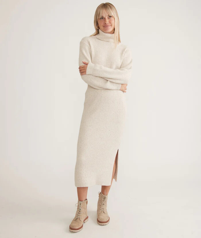 Isla Sweater Skirt in Oatmeal, Color: Oatmeal, Size: XS