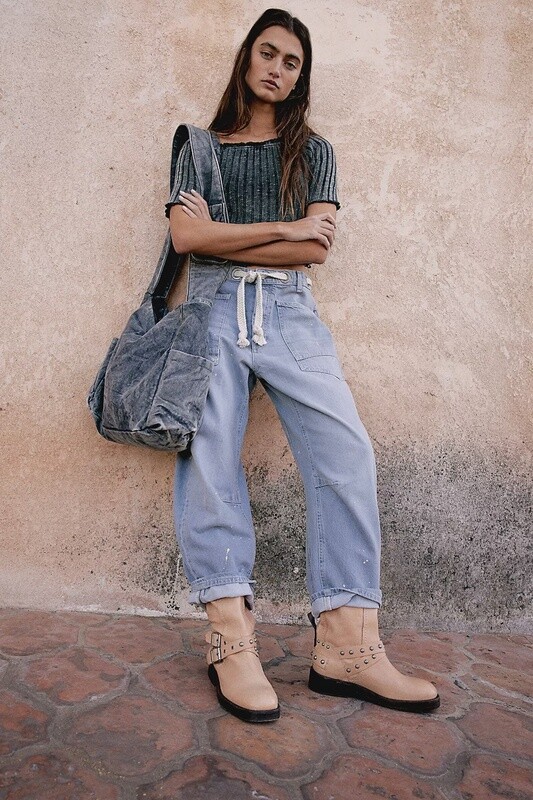 Moxie Low Slung Pull-On Barrel Jeans, Color: Little Darlin, Size: 25