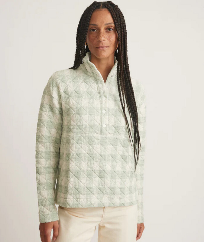 Iris Quilted Pullover, Color: Mint, Size: S