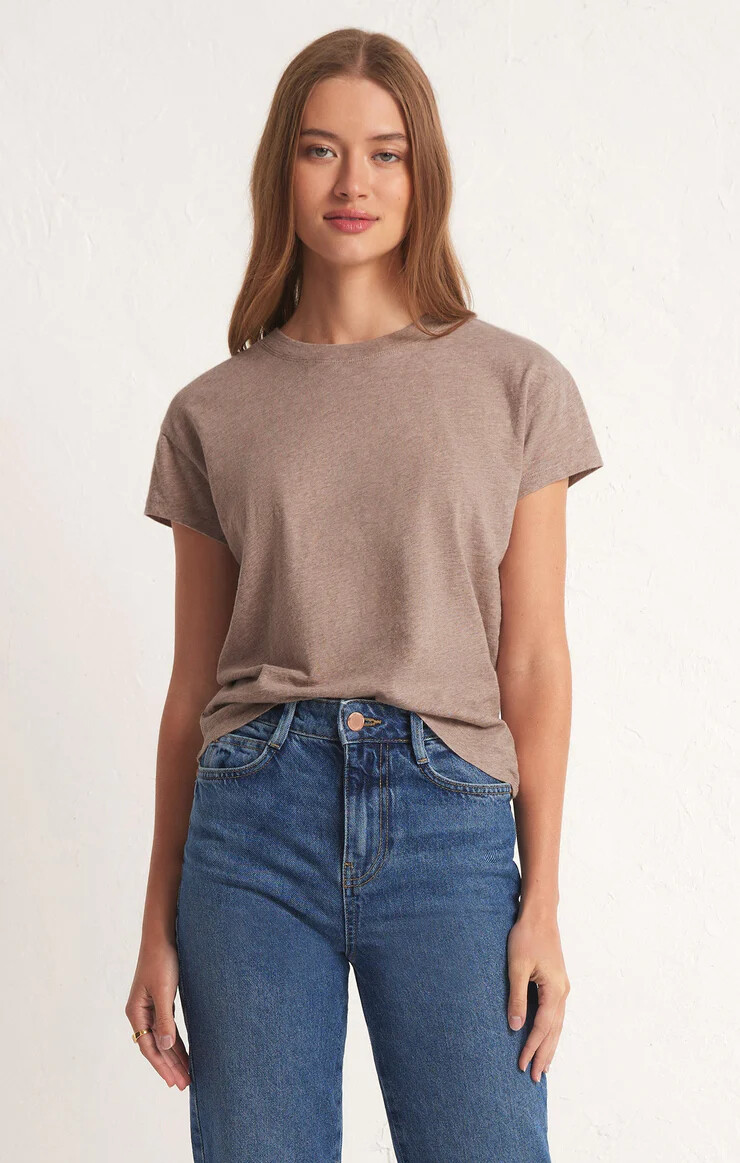 Modern Slub Tee, Color: Heather Latte, Size: XS