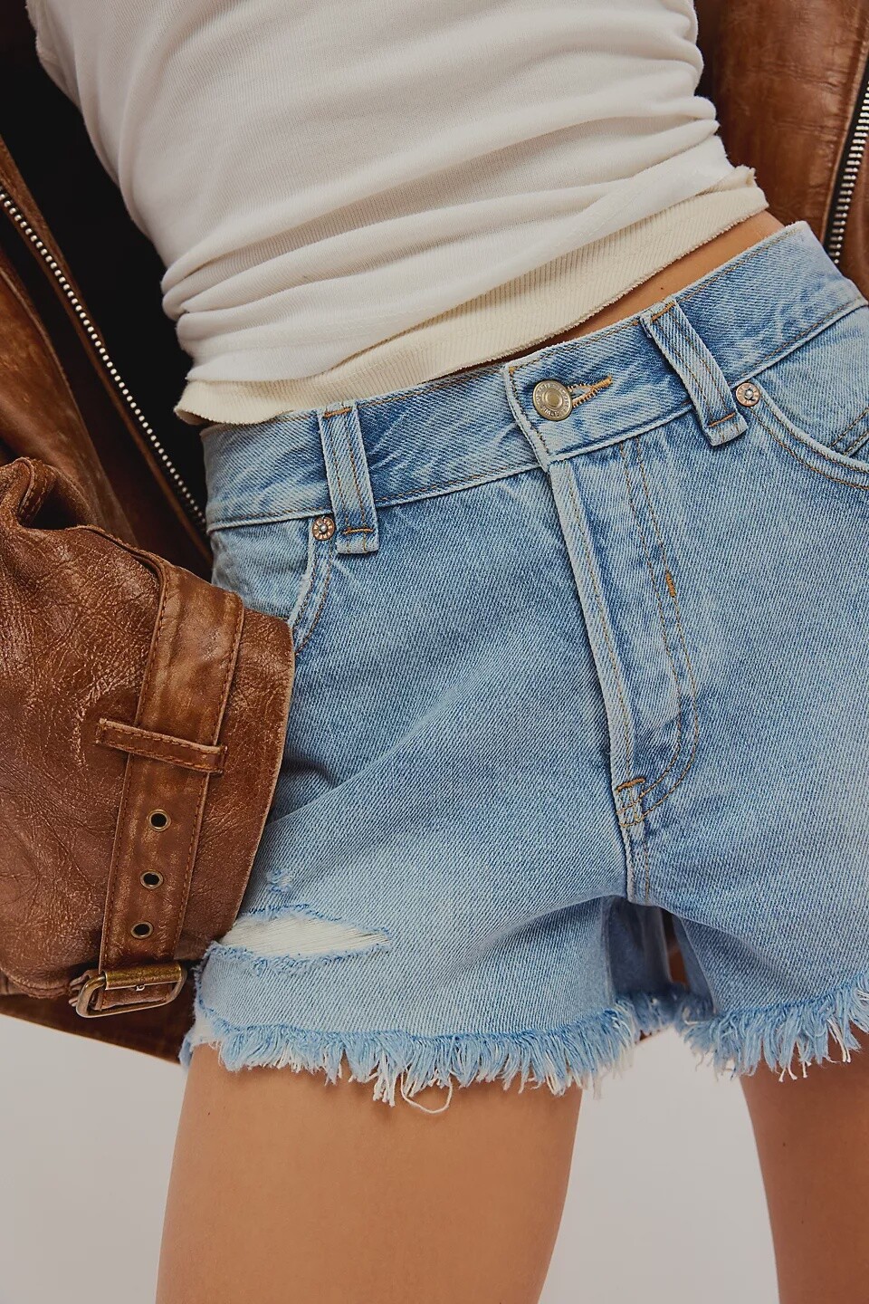 Now Or Never Denim Shorts, Size: 24, Color: Moon Child