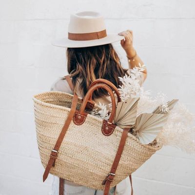 Luxury French Straw Basket Backpack