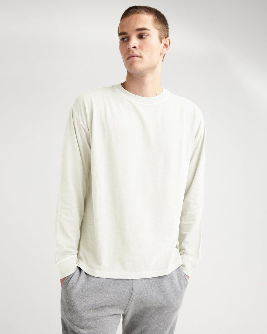 Relaxed Long Sleeve Tee, Color: Bone, Size: M