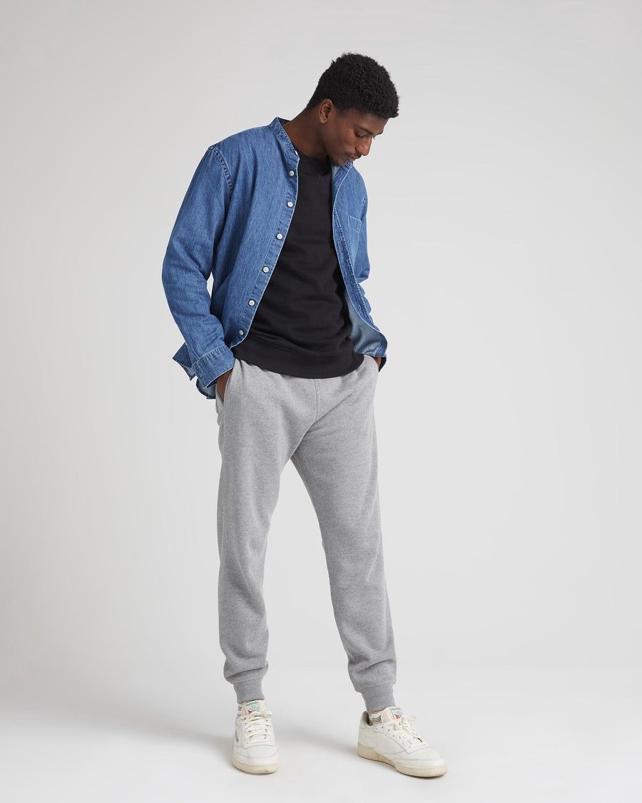 Recycled Fleece Tapered Sweatpant, Color: Heather Grey, Size: M