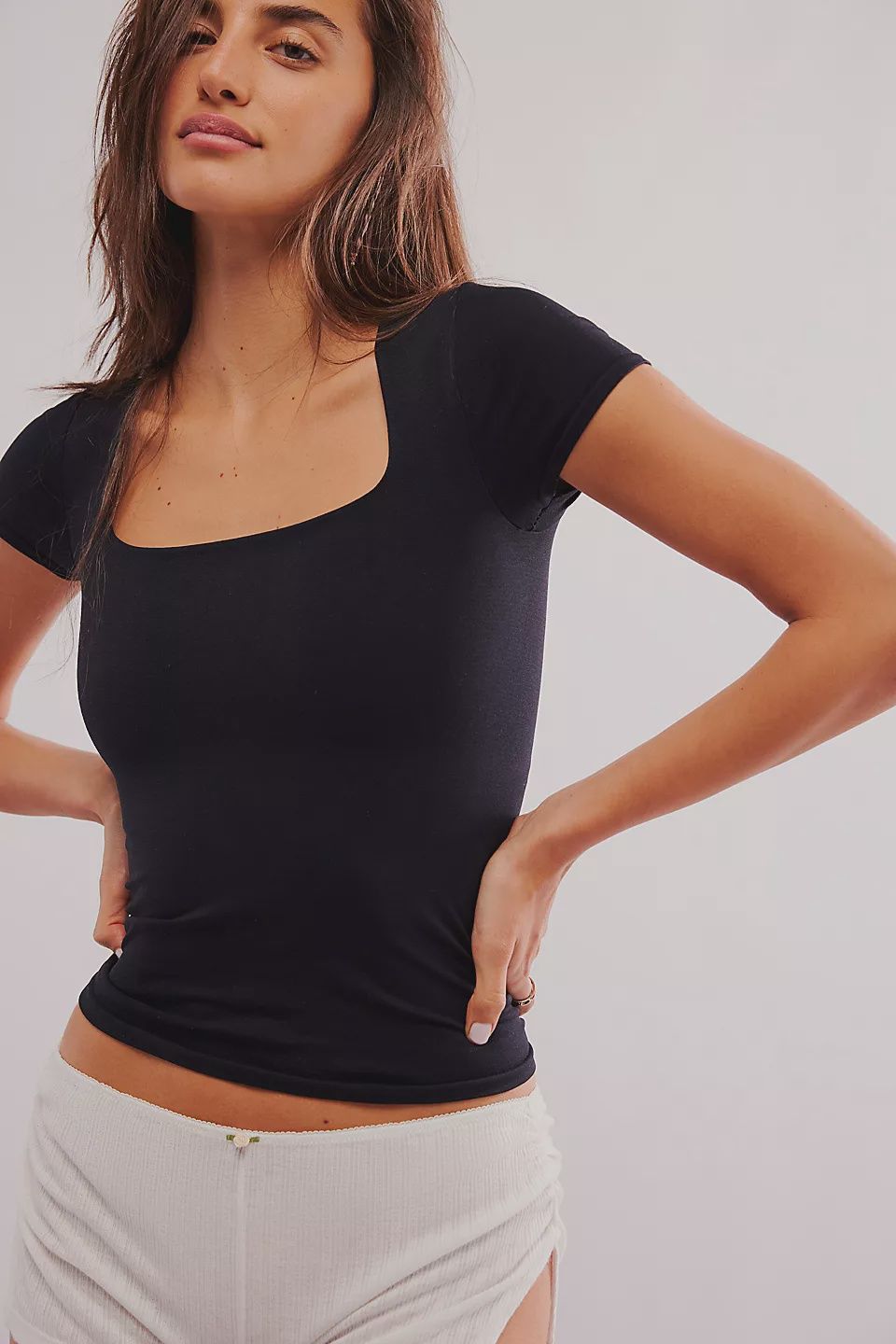 Clean Lines Sunfade Baby Tee, Color: Black, Size: XS/S