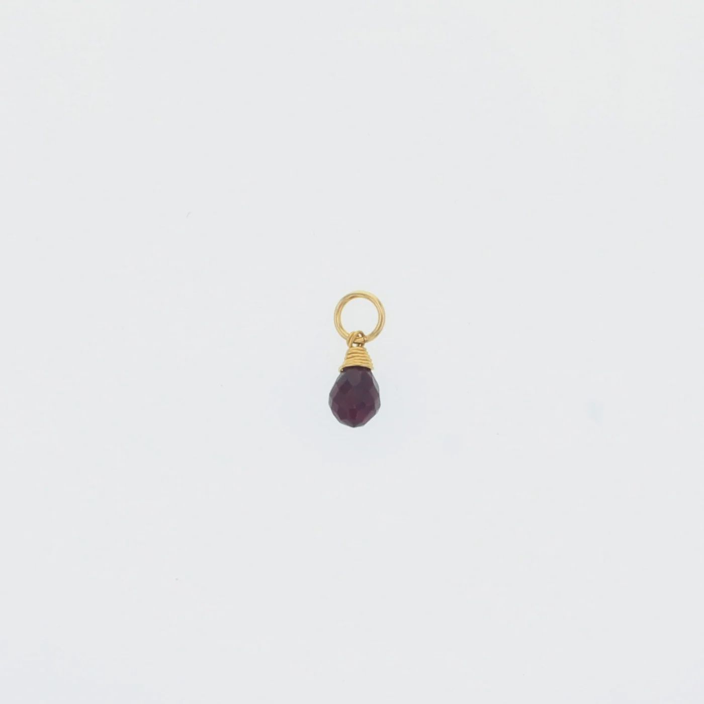 Natural Birthstone Charm, Stone: January-Garnet