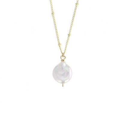 Vermeil Coin Pearl Trinket Necklace