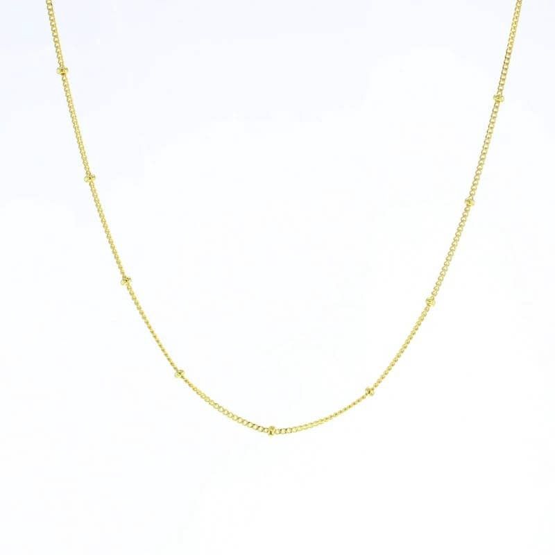 Gold Vermeil Beaded Curb Chain