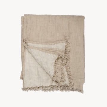 Crinkle Throw, Color: Fawn/Beige, Size: One Size