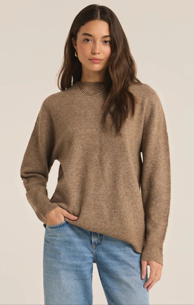 Gia Crew Neck Sweater, Color: Chai, Size: XS