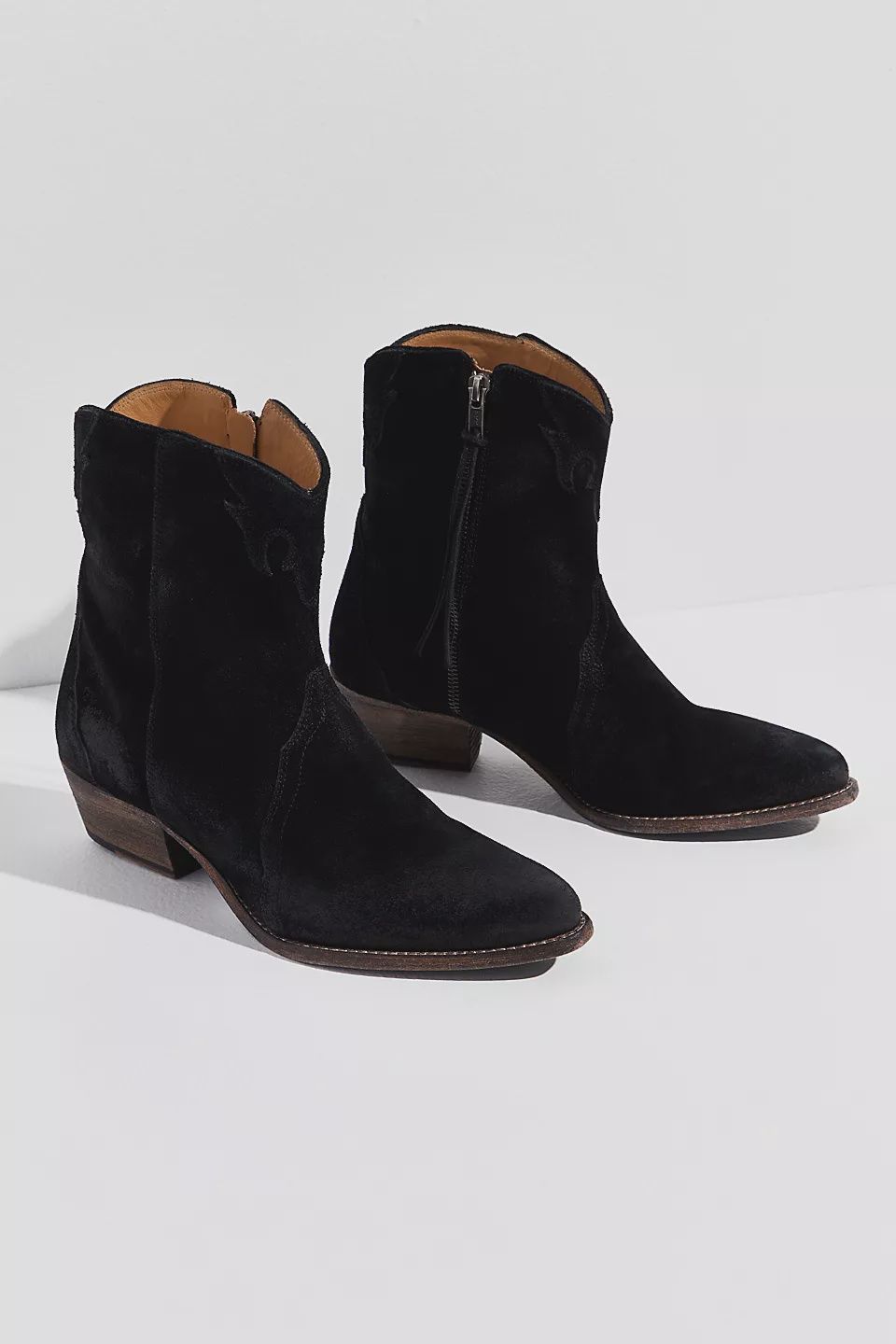 New Frontier Western Boot, Color: Black Suede, Size: 36.5