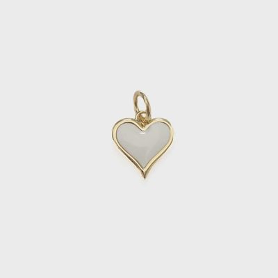 White Heart Charm