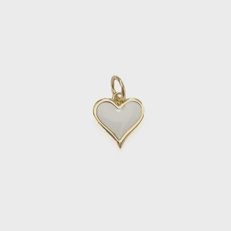 White Heart Charm