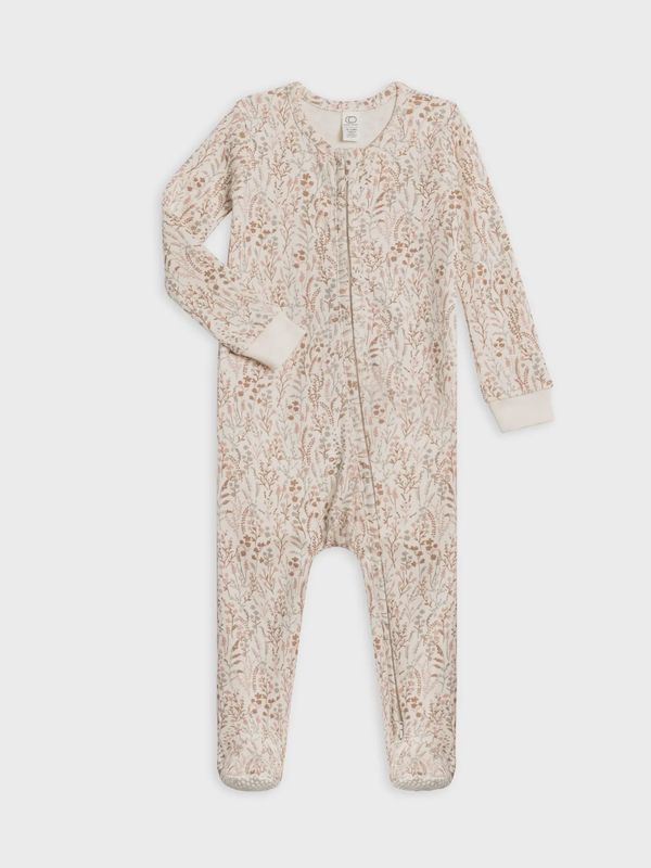 Organic Baby Peyton Zipper Sleeper - Marine Floral