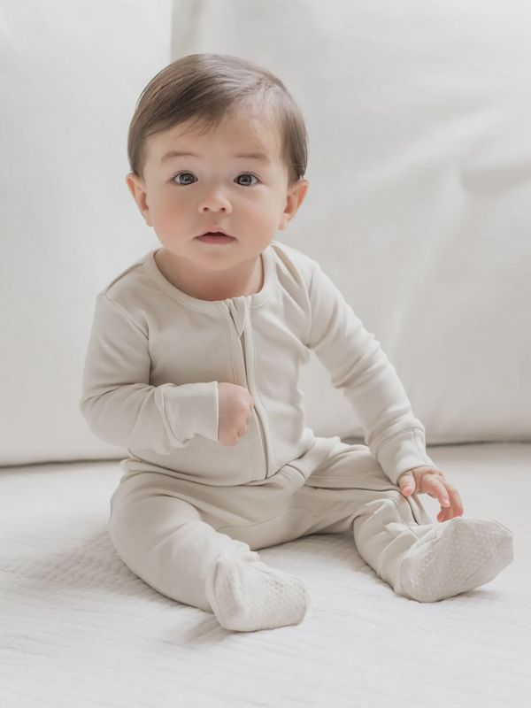 Organic Baby Peyton Zipper Sleeper - Solids