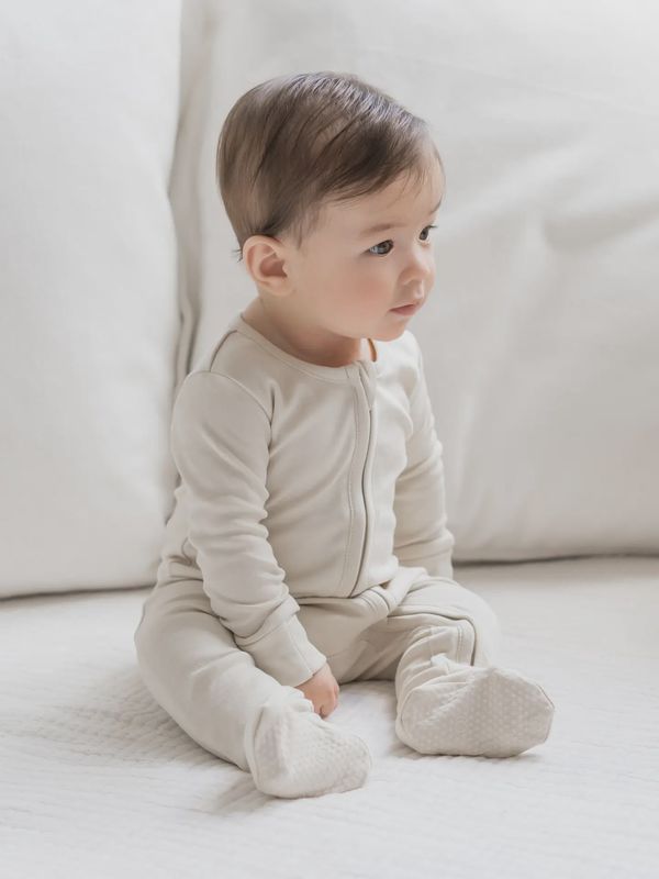 Organic Baby Peyton Zipper Sleeper - Solids