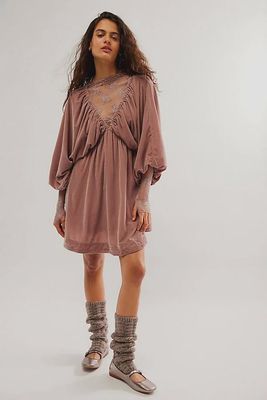 Portia Velvet Mini Dress, Color: Winter Bloom, Size: Xs