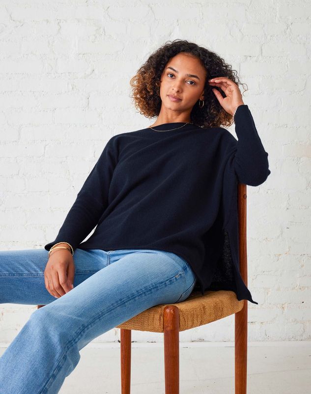 The Cashmere Catalina Sweater by Mersea is a refined and cozy piece crafted from soft, high-quality cashmere. 