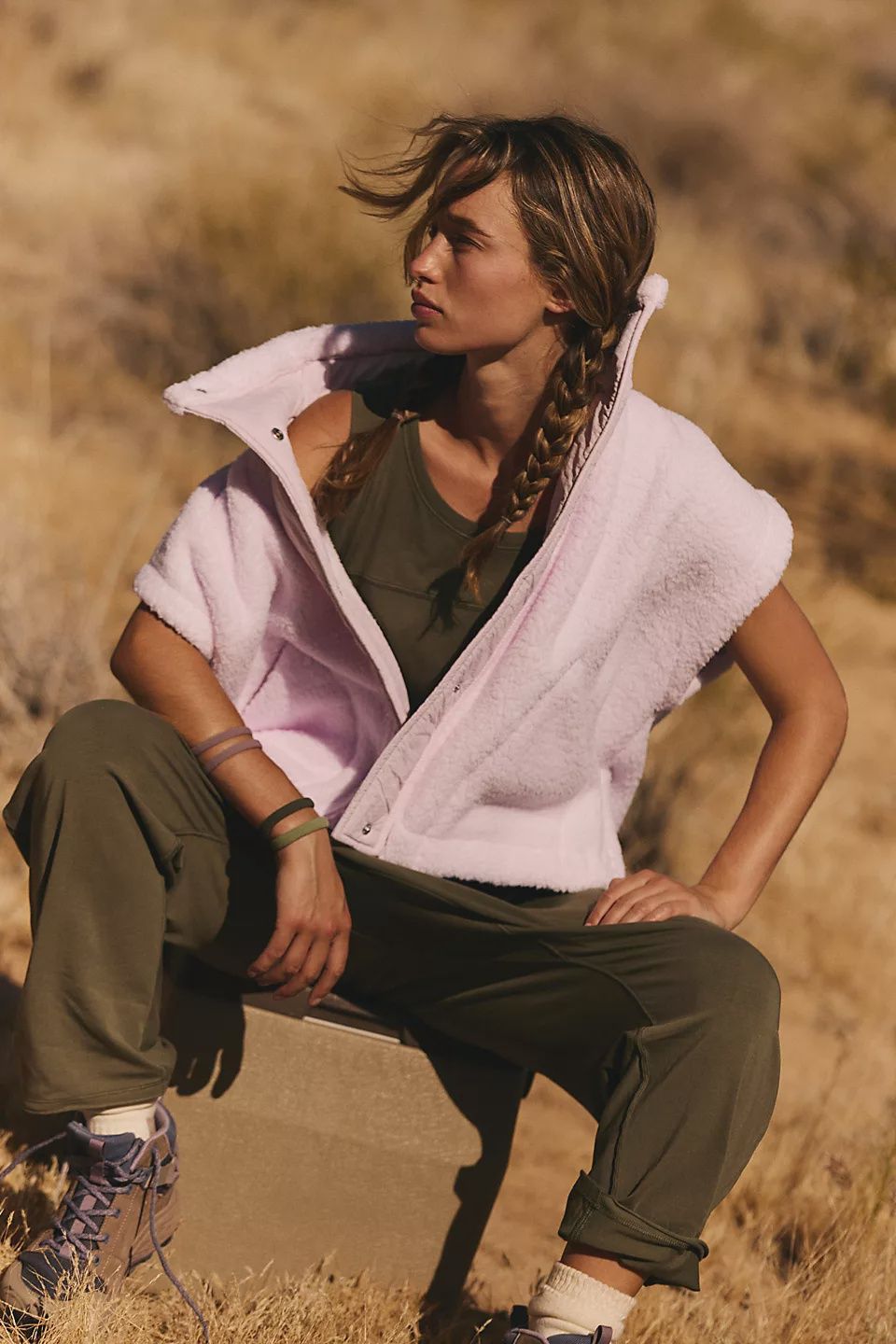 Scout It Out Fleece Vest, Color: Rose Wash, Size: Xs