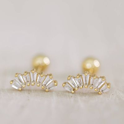 Crystal Curve Studs