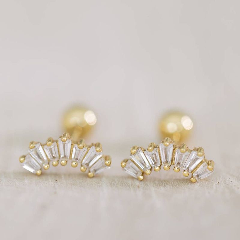 Crystal Curve Studs