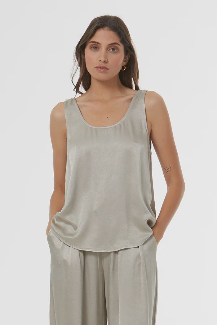 Dana Scoop Tank, Color: Harbor Grey, Size: S