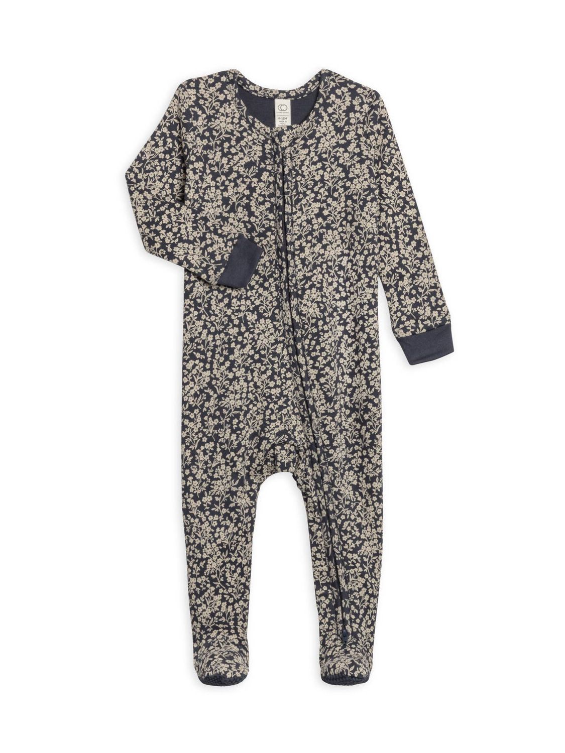 Peyton Zipper Sleeper Chicory Floral, Color: Navy, Size: NB