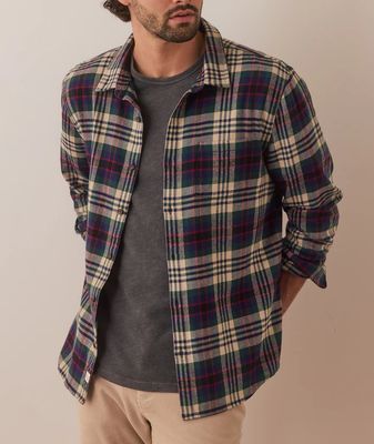 This shirt includes traditional elements like a collar, chest pockets, and a subtle plaid pattern, making it perfect for layering or wearing on its own. 