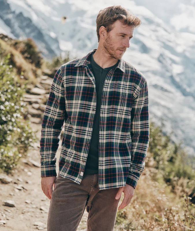 The Tahoe Flannel Shirt by Marine Layer is a stylish, cozy shirt made from soft, brushed flannel fabric. It features a classic button-down design with a relaxed fit, offering both comfort and a laid-back look. 