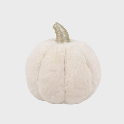 The Mon Ami Plush Pumpkin in White is a soft, whimsical decorative piece designed to resemble a pumpkin in a warm white color. Made from plush fabric, it offers a cozy and playful twist on traditional fall decor. The pumpkin is accented with subtle stitching and small details to enhance its charm, making it a perfect addition to autumn-themed displays, tablescapes, or seasonal decor. The White Plush Pumpkin combines a neutral, modern aesthetic with the warmth of fall, making it an ideal decoration for Halloween or Thanksgiving, as well as a versatile piece for year-round cozy vibes.